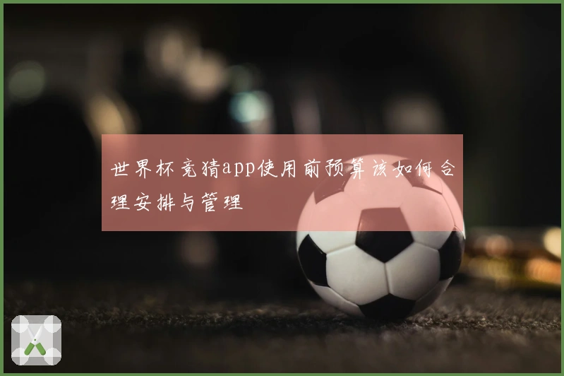 世界杯竞猜app使用前预算该如何合理安排与管理
